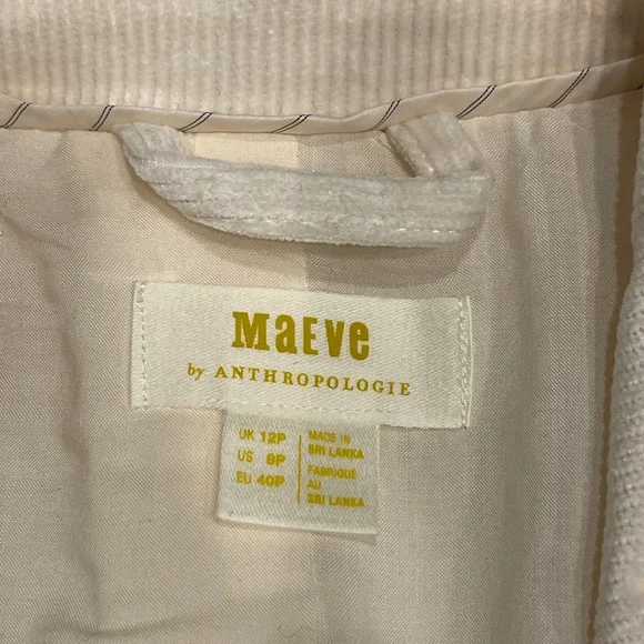 NWT Maeve by Anthropologie Women's Cream Double-Breasted Blazer Size:8P - Picture 10 of 15